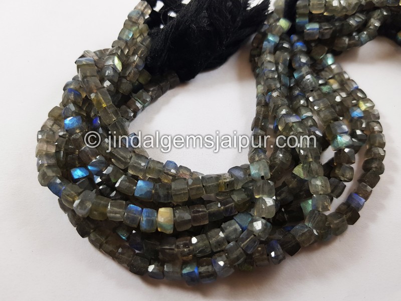 Labradorite Faceted Cube Beads